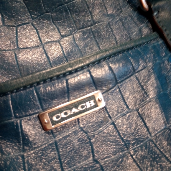 Teal blue Coach medium handbag - Picture 15 of 15